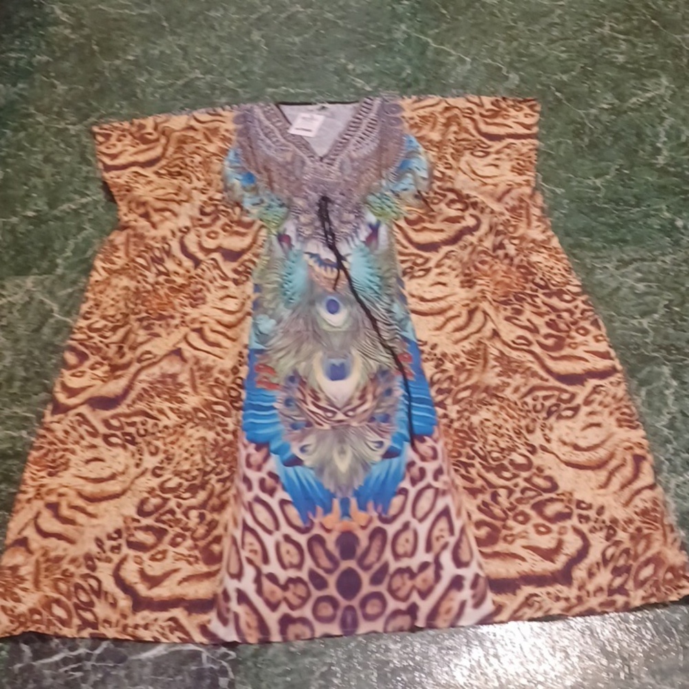 Caftan one size fits most Tamsy lounge ware, animal print